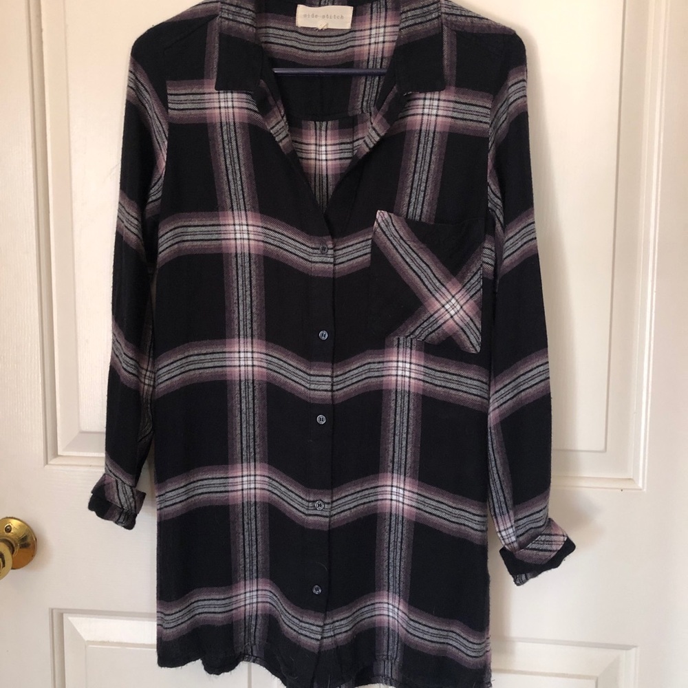 Cozy Black Flannel Top